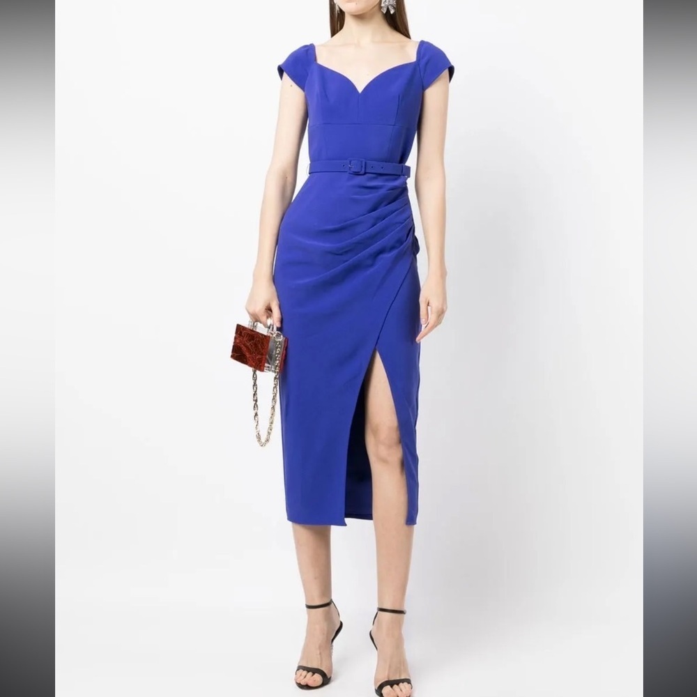 SELF-PORTRAIT Midi Crepe dress 6 - Picture 2 of 14
